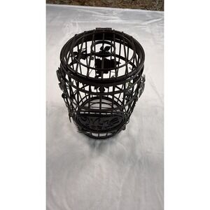Epic Wine Cork Barrel Cage~ Brown Metal With Grapevine & Bead Accents